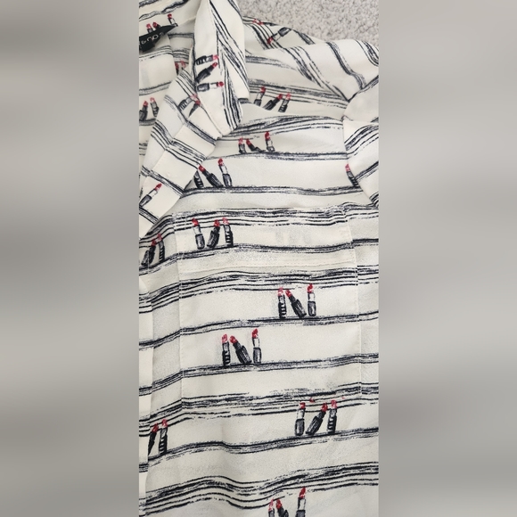 Rw-co white lipstick print button-up shirt - Picture 5 of 5